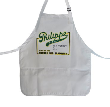 Philippe the Original White Apron with Green & Yellow Logo