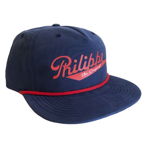 Philippe’s Navy Blue Hat with Red Logo & Front Band