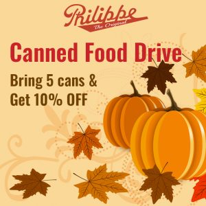 Philippe's Canned Food Drive Underway